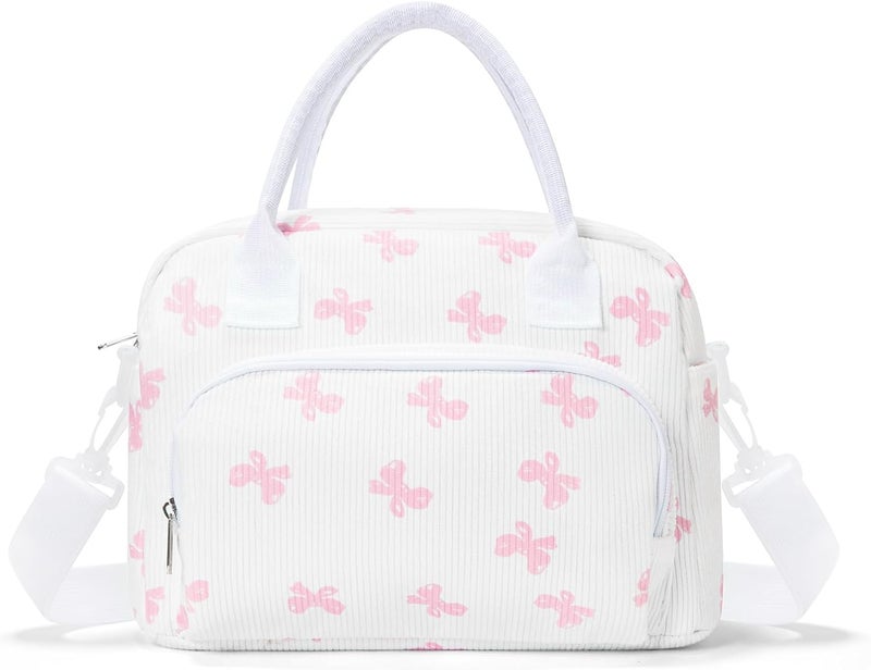 MEXS Insulated Lunch Bag for Women Men Large Reusable Lunch Box Adult Leakproof Portable Cooler Tote Bags for Work Picnic Bowknot - Image 1